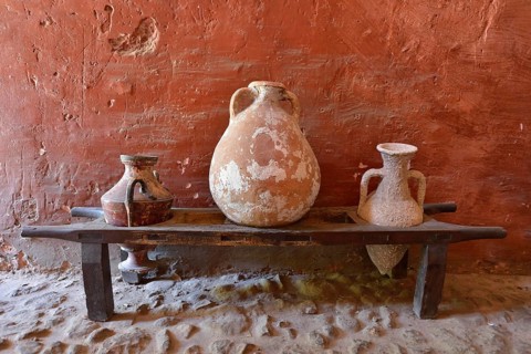 Jars in the Banys Arabs, Arab Baths, Palma de Mallorca, Majorca, Balearic Islands, Spain, Europe