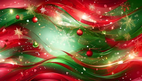 Abstract wallpaper illustration of Christmas symbols for gift cards, swirling shapes and lines, in
