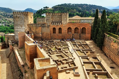 Armoury, Plaza de Armas, entrance to the Alcazaba, Alhambra, Granada, Andalusia, Spain, Europe