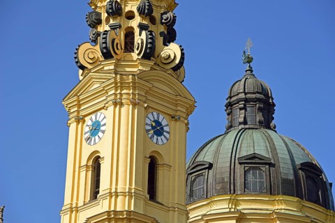 Europe, Germany, Bavaria, Munich, Odeonsplatz, Theatine Church, St Cajetan, founder of the Theatine