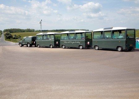 Land train transport system at Stonehenge Wiltshire, England, UK