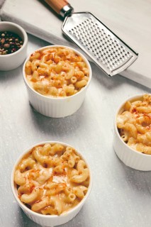 Mac and cheese, American dish, top view, no people