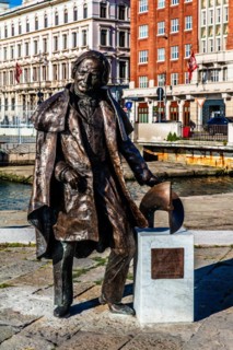 Statue of Josef Ressel, forestry official and ingenious inventor of the ship's propeller, Trieste,