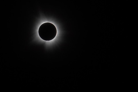 Van Wert, Ohio USA, 8 April 2024, A total solar eclipse, seen from northwestern Ohio. The reddish