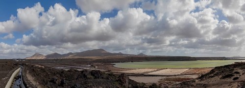 Sea salt extraction, Janubio salt works, Salinas de Janubio, Lanzarote, Canary Islands, Spain,