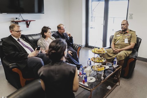 (R-L) Brigadier General Manoa Gadai, Commander of the Fijian Armed Forces Blackrock Peacekeeping