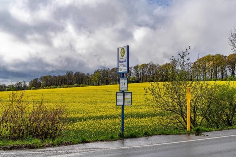 Bus stop, local transport in the countryside, near Breckerfeld, Neuenloh stop, on the L528,