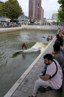 Surfing facility in the city centre of Rotterdam, Rif010, supposedly the world's first wave