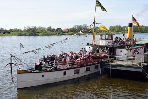 Europe, Germany, Schleswig-Holstein, Elbe, paddle steamer Kaiser Wilhelm, built 1899/ 1900 in