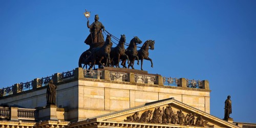 Brunswick Quadriga with Brunonia, design by Carl Theodor Ottmer, Brunswick Palace, Lower Saxony,