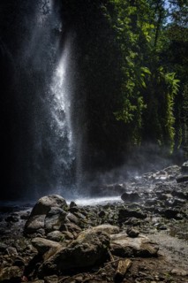 Tiu Kelep waterfall in backlight, nature, landscape, flowing, river, fresh, clear, clean,