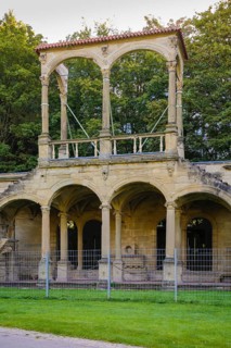 Lusthausruine Stuttgart in the middle palace garden, palace park, staircase of the former
