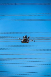 Construction of a new line route, 380 KV extra-high-voltage line between Osterath and Gohr, near