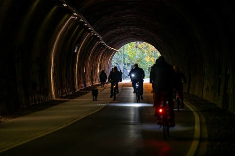 The Nordbahntrasse, a cycle path, footpath, on a former 22 KM long railway line, along the
