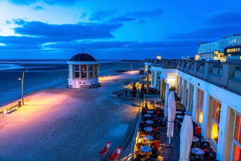 Beach promenade, bandstand, west beach, beach walk, beach, island, East Frisia, winter, season,