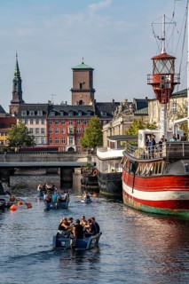 Frederiksholms Canal, former lightship Fyrskib No. XI, today catering, event location, Copenhagen,