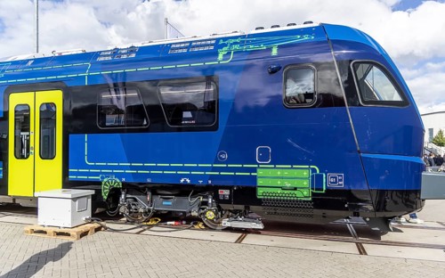 RS ZERO with hydrogen drive from Stadler Rail AG, manufacturer of rail vehicles. World premiere at