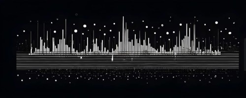 Illustration of abstract audio frequency sound wave lines, AI generated