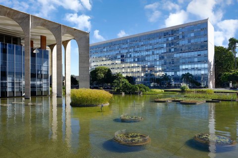 Foreign Ministry building, Itamaraty Palace or Palace of the Arches, designed by Oscar Niemeyer,