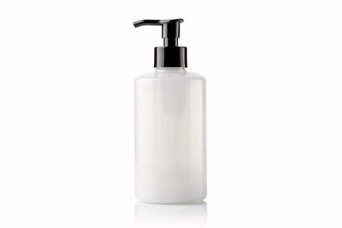 White soap dispenser botte. KI generiert, generiert, AI generated