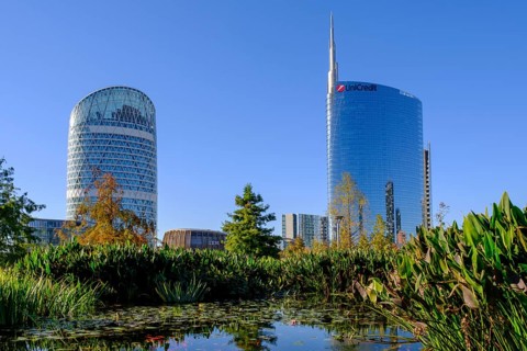 Il Nido Verticale, and Unicredit, modern high-rise building, Gruppo Unipol, skyscraper, Parco