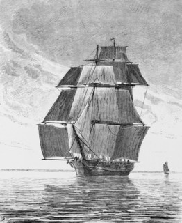 All sails set, North Sea, East Frisia, Lower Saxony, two-master, wind, calm sea, Germany,