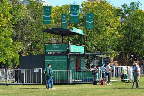 Team La Natividad's stand at the 131st Argentine Open Polo Championship (Spanish: Campeonato