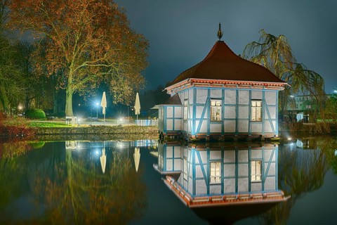 Lusthaus Night illuminated Park Stadthagen Germany