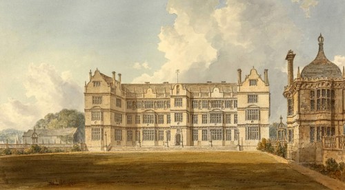 South view of Montacute House, a late Elizabethan mansion in Montacute, South Somerset, England,