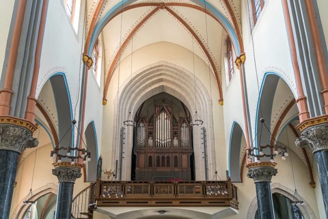 Church organ of the Roman Catholic parish church of St Martinus, town of Zons, Dormagen, Lower