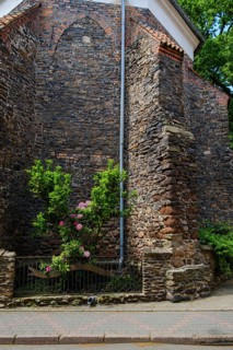 Church of St Salvator, a monument from the 14th century, in Upper Silesian Kreuzburg, Polish