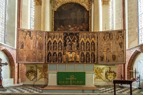 Baroque altar of the Havelberg Cathedral of St Mary, Havelberg, Saxony-Anhalt, Germany, Europe