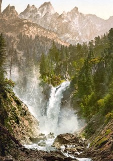 Rosenlaui, mit Weissbach und Englehorner, Bernese Oberland, Switzerland, Historic, digitally