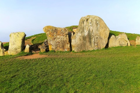 Neolithic long barrow burial monument, West Kennet, near Avebury, Wiltshire, England, UK