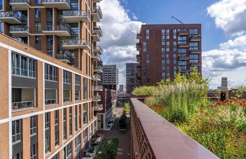 De Groene Kaap residential complex, in the Rotterdam Feijenoord district, on the Maashaven,