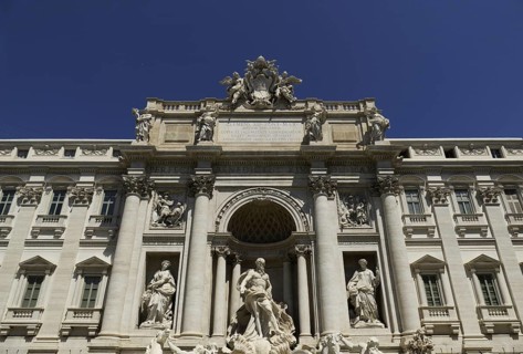 Palazzo Poli, also Palazzo Conti, Trevi Fountain, Fontana di Trevi, Rome, Italy, Europe