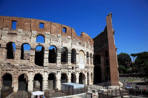 The Colosseum, Amphitheatrum Novum or Amphitheatrum Flavium, Colosseo, Anfiteatro Flavio,