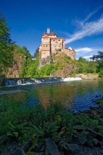 Kriebstein Castle, hilltop castle or Spornburg from the late Middle Ages on the River Zschopau,