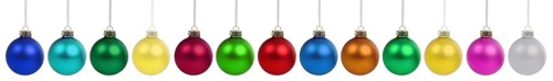 Christmas Christmas baubles Christmas decoration colourful baubles ball banner in a row