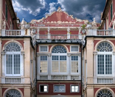 Palazzo Reale seen from the garden, completed in 1655, Via Balbi, 10, Genoa, Italy, Europe