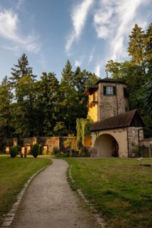 The prelate's defence tower, originally a fortified tower and defence structure on the historic