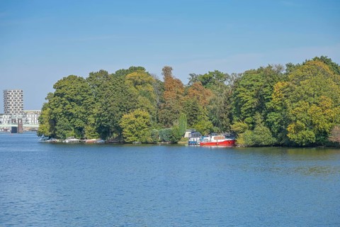 Eiswerder Island, Havel, Hakenfelde, Spandau, Berlin, Germany, Europe