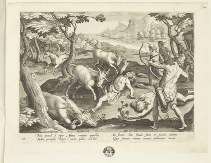 Venationes ferarum, avium, piscium, Hunts for Wild Animals, Birds and Fish, Unicorn Hunt, 1596,