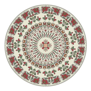 Traditional Bulgarian embroidery design element over white background