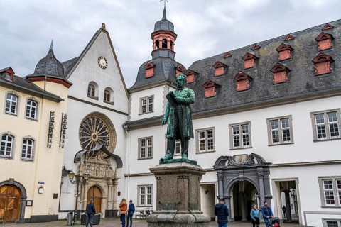 The Johannes Müller monument on Jesuitenplatz in front of the town hall in Koblenz,