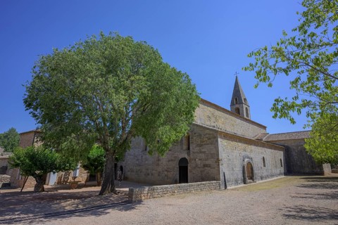 Exterior view of the Romanesque Cistercian abbey of Le Thoronet, Département Var, France, Europe