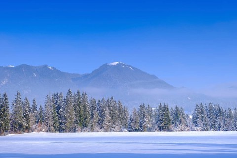 Jachenau near the Landerermühle, Jachenau, in winter, Tölzer Land, Upper Bavaria, Bavaria, Germany,