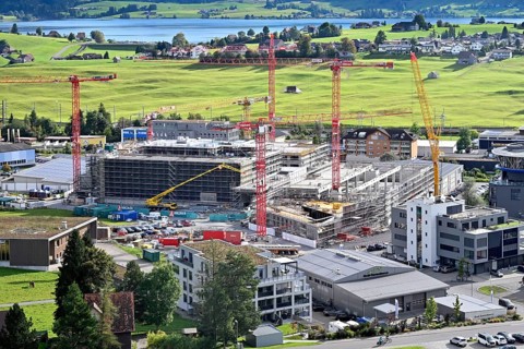 Major construction site Kobiboden, Einsiedeln, Switzerland, Europe