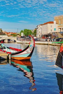 Moliceiro boats, Aveiro, Portugal, Europe