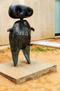Statue Personnage, Museum Fundacio Joan Miro, artist Joan Miró, CEAC, Montjuic, Barcelona, Spain,